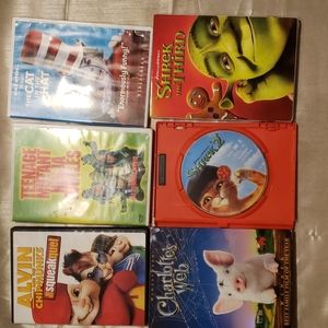 Lot of 6 DVDs Children's Film Fantasy 3DAnimated Comedy Adventure Shrek & more..